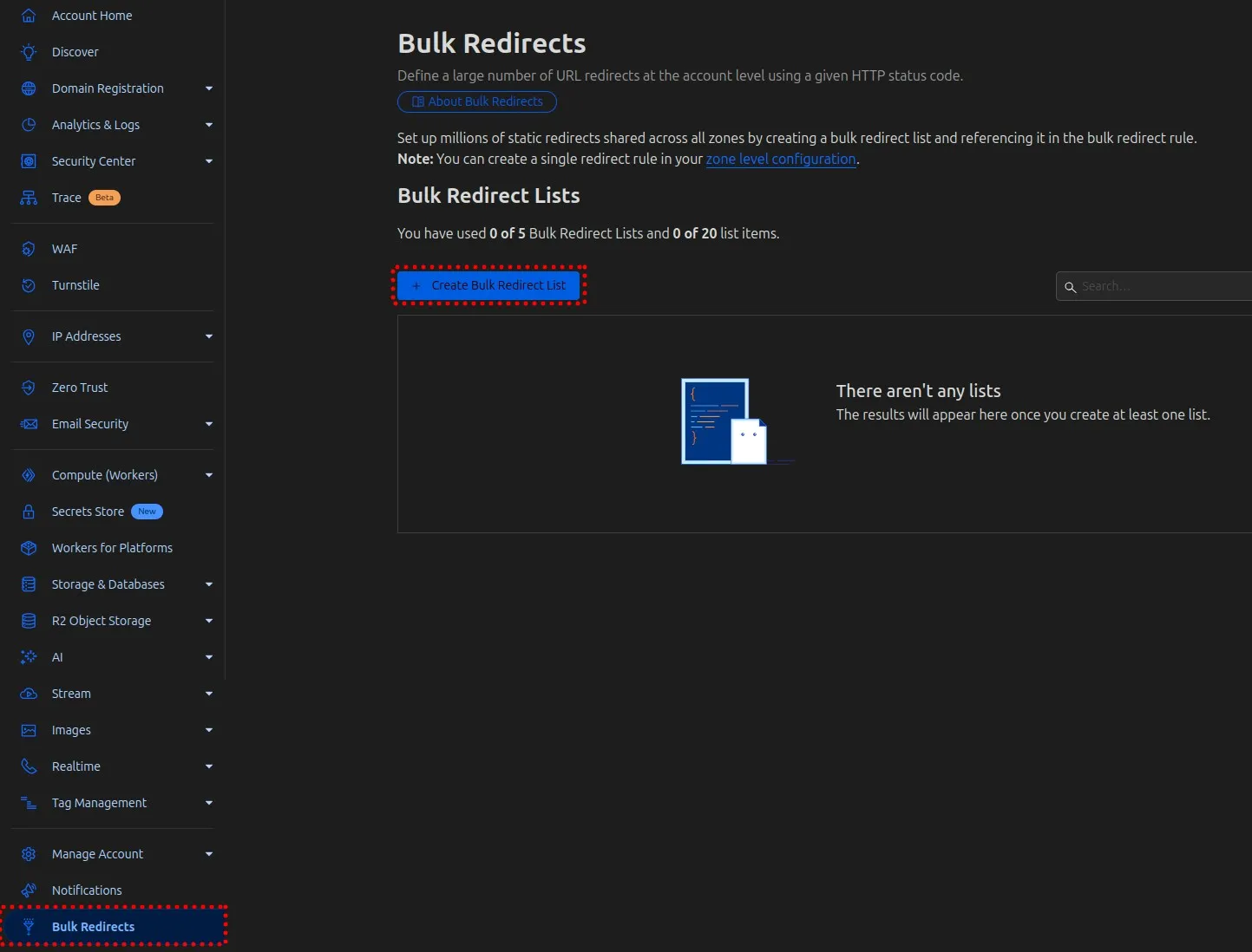 Cloudflare Bulk Redirects