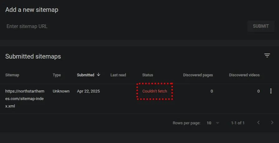 Google Search Console Add Sitemap