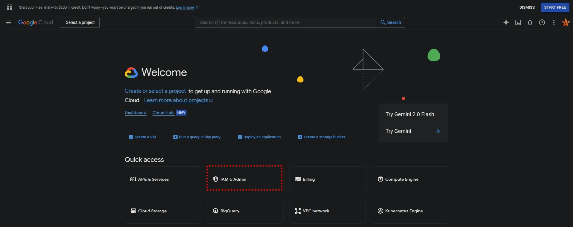 Google Cloud Console IAM & Admin