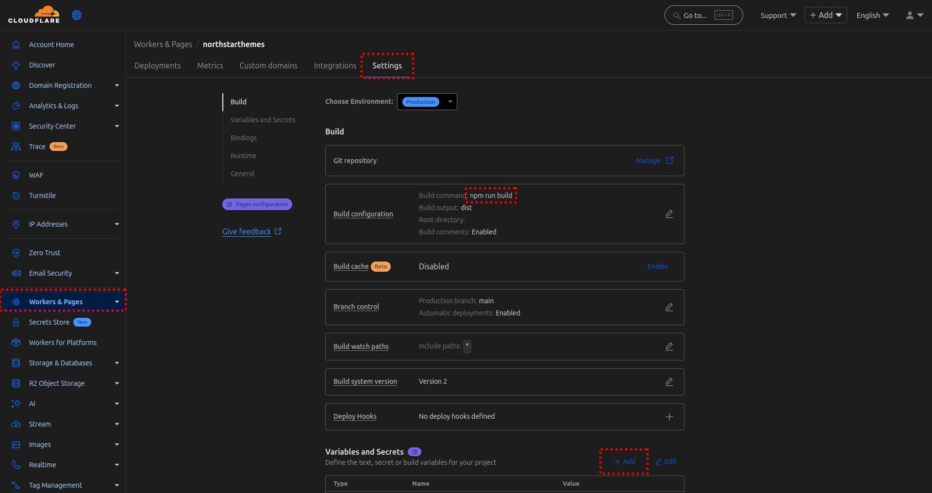 Cloudflare Pages build settings