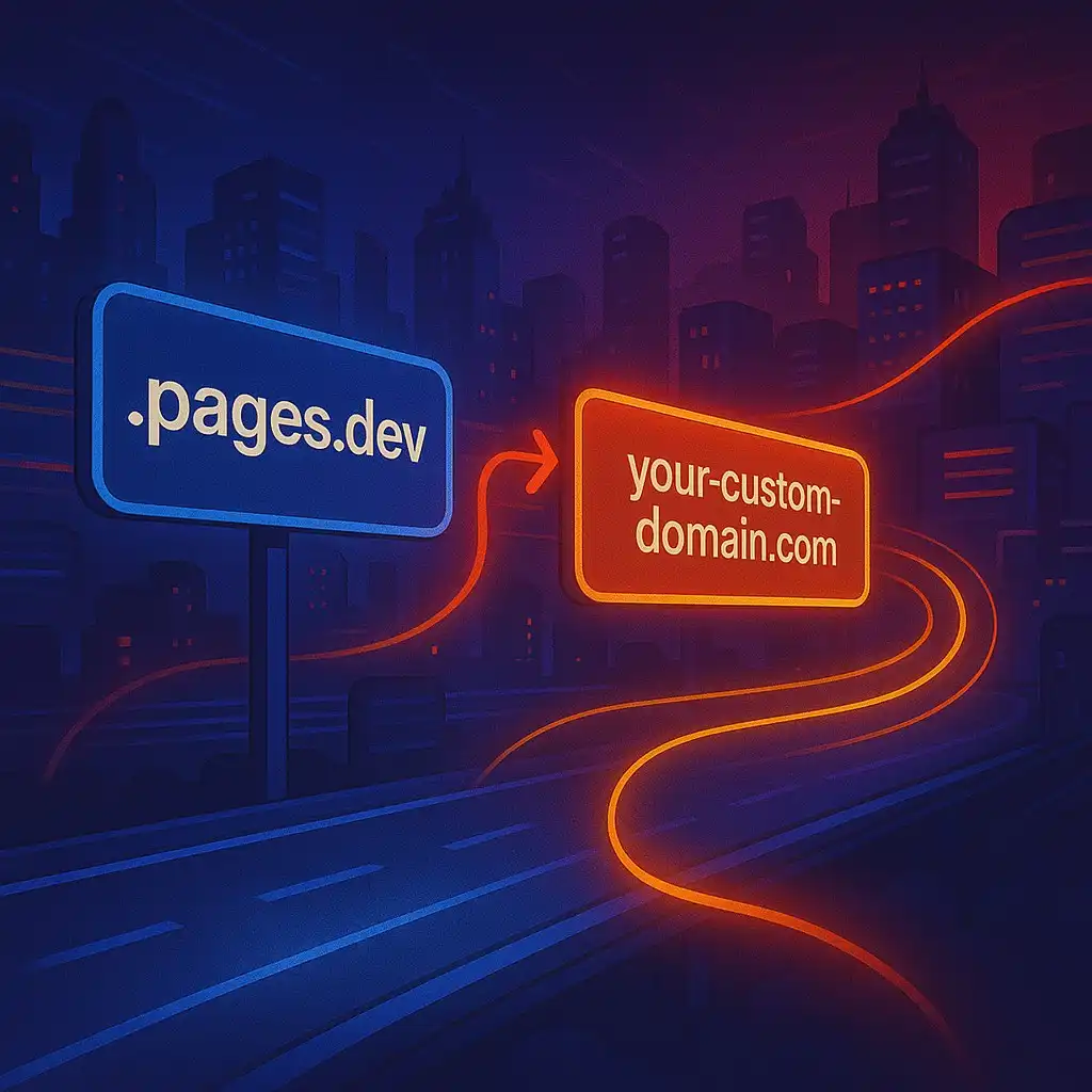 Cloudflare Pages Redirect .pages.dev to Your Domain illustration