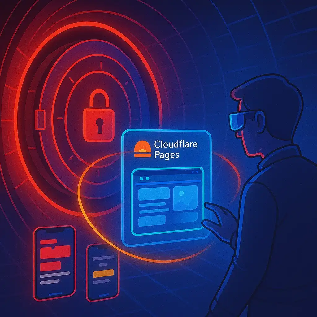 Cloudflare Pages Staging Environment illustration showing preview deployments