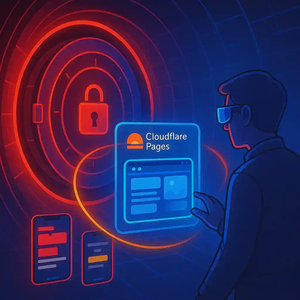 Cloudflare Pages Staging Environment illustration showing preview deployments