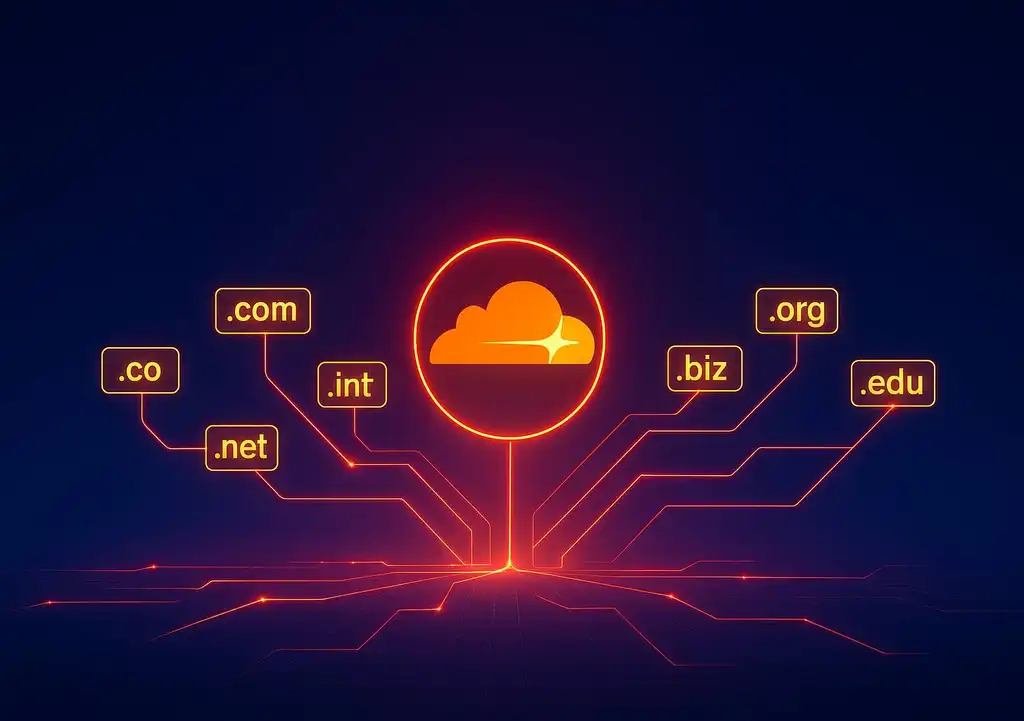 Cloudflare Pages custom domain setup showing a website with personalized URL