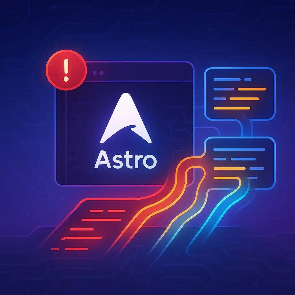 Astro server error with message bubbles