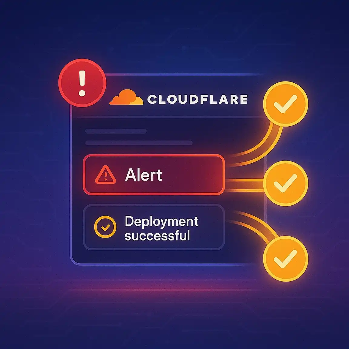 Cloudflare Deployment Notifications with checkboxes and a notification bell