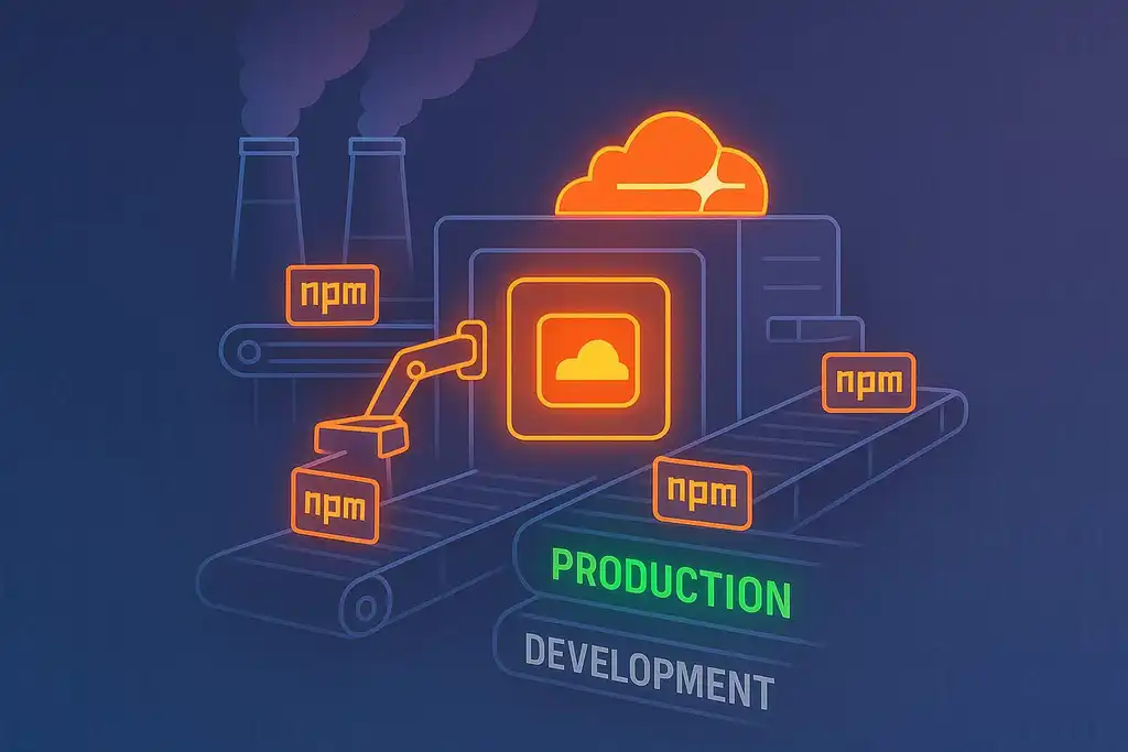 NPM Packages coming out of a factory conveyor belt